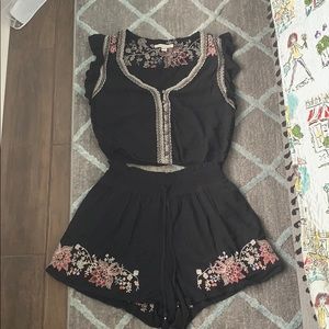 American Eagle Outfitters black floral set